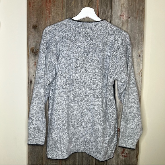 Albinaas Alpaca Handmade Peruvian Mountain Scene Crewneck Sweater Grey Medium - Picture 5 of 10